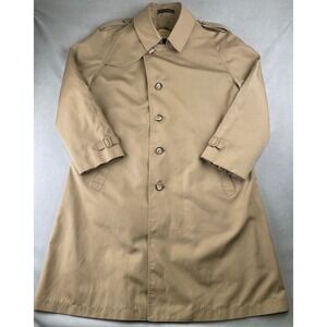 VTG Misty Harbor Mariner III Mens 40R Tan Trench Rain Coat Wool Liner USA Made